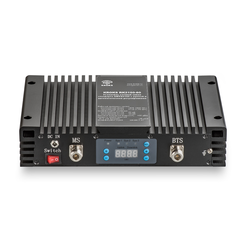 Репитер 3G2100 (UMTS) сигналов 2100 МГц 80 дБ KROKS RK2100-80M