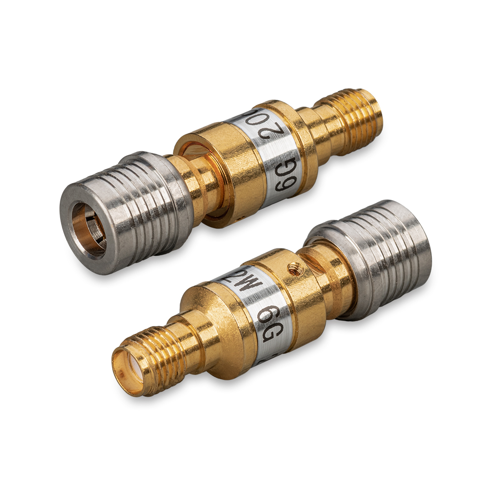 Аттенюатор 20 дБ QMA(male)-SMA(female)-50-20-2 (0-6 ГГц)