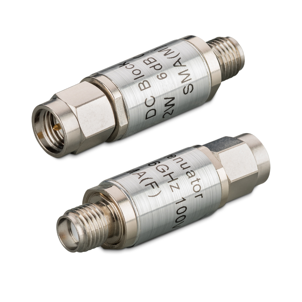 Аттенюатор 6 дБ с блокировкой напряжения 100 В SMA до 6 ГГц TWDA-2-6G-100V-6