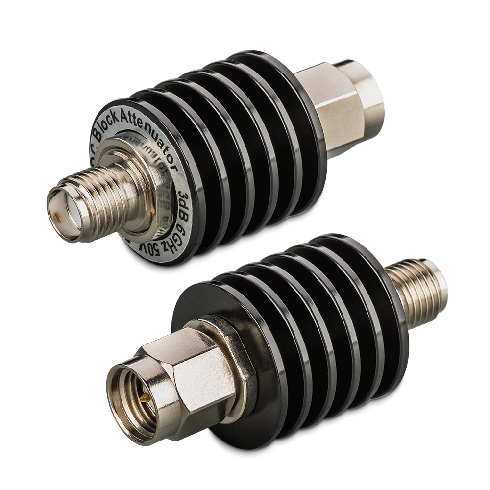 Аттенюатор 3 дБ с блокировкой напряжения 50 В SMA до 6 ГГц TWDA-5-6-50V-3