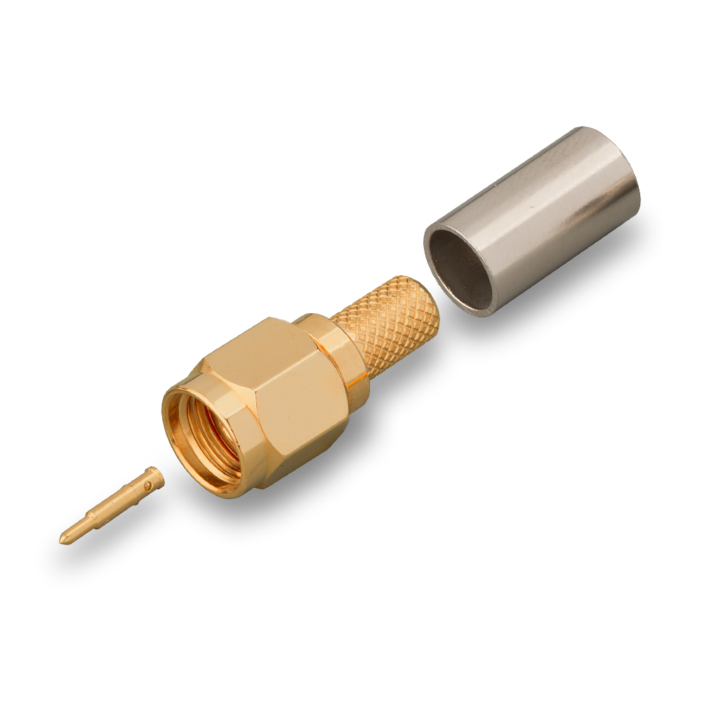 Разъем SMA(male) T на кабель RG-223, обжимной до 6 ГГц